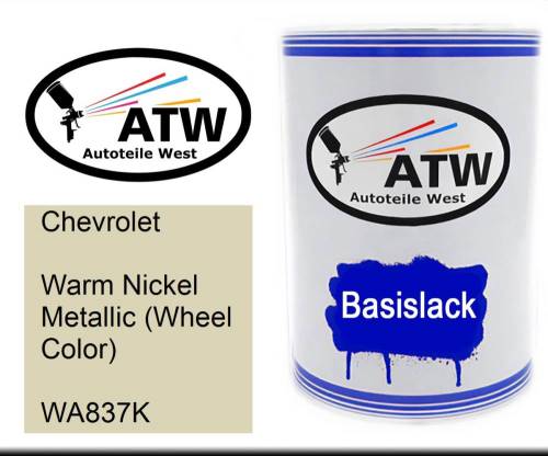 Chevrolet, Warm Nickel Metallic (Wheel Color), WA837K: 500ml Lackdose, von ATW Autoteile West.